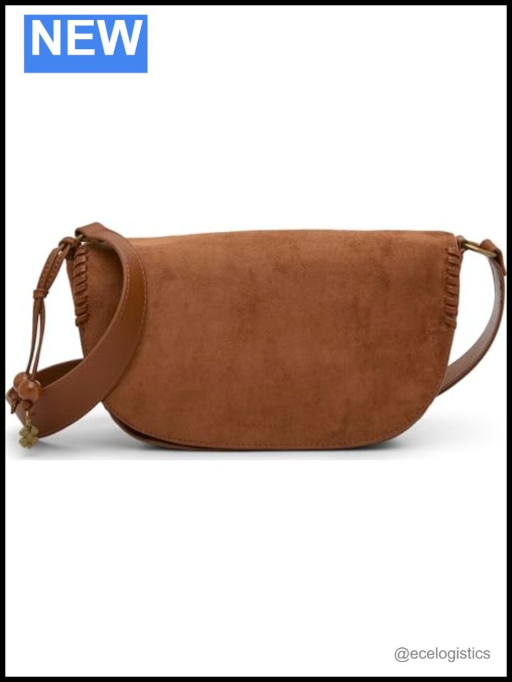 Lucky Brand Enna Faux Suede Shoulder Bag Magnet Closure
